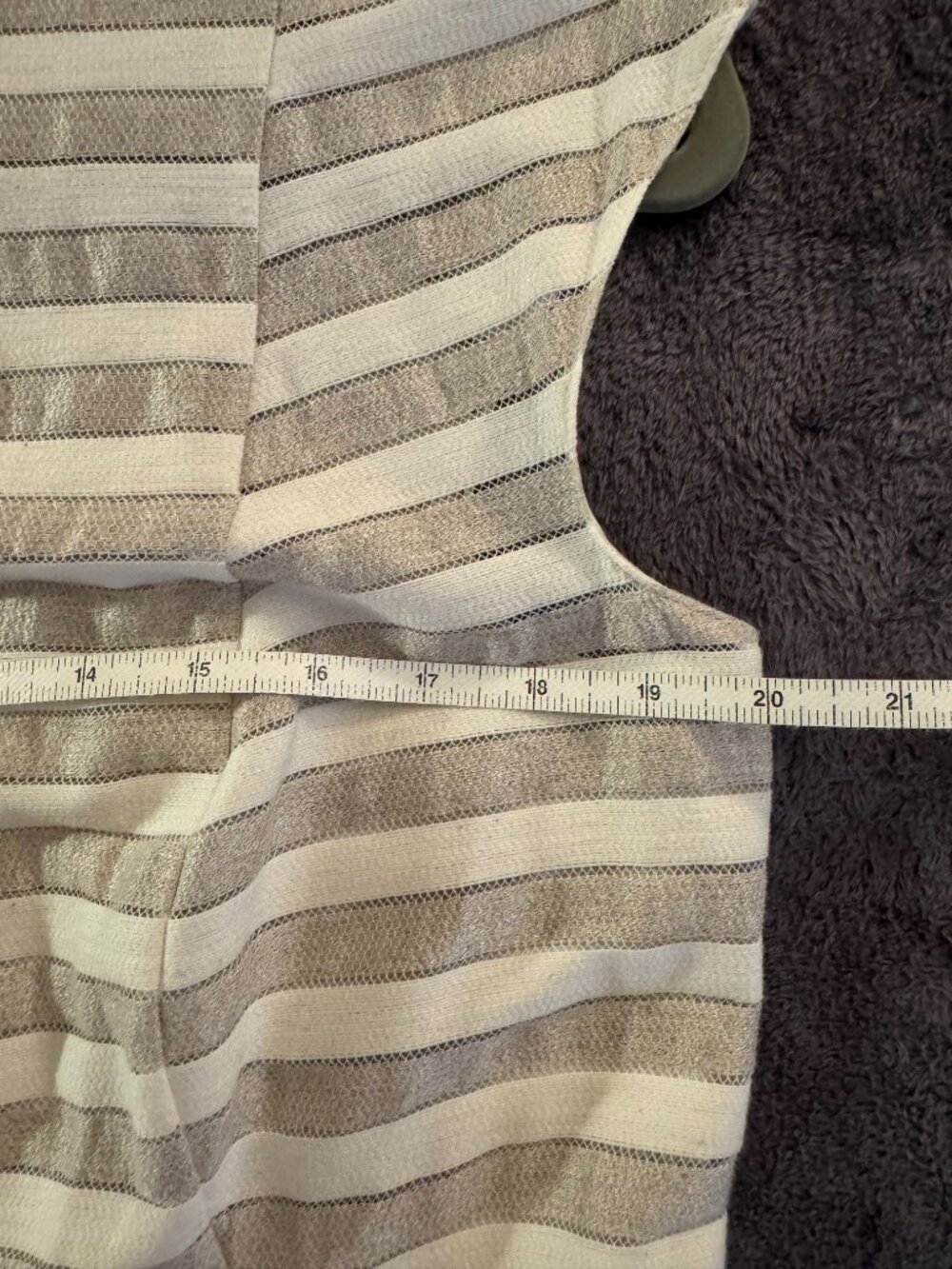 AKRIS PUNTO Striped Knee-Length Dress  Neutral Colors, Size US12 - Picture 4 of 10